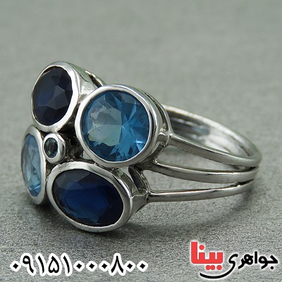 انگشتر توپاز رودیوم زنانه خوشرنگ _کد:27248