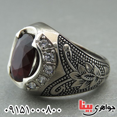 انگشتر یاقوت سرخ فاخر خوشرنگ خاص مردانه _کد:27281