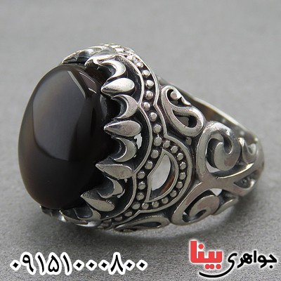 انگشتر عقیق یمنی جزع خاص و شیک مردانه _کد:27289