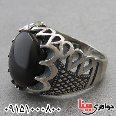انگشتر عقیق یمنی جزع مردانه خاص _کد:27291
