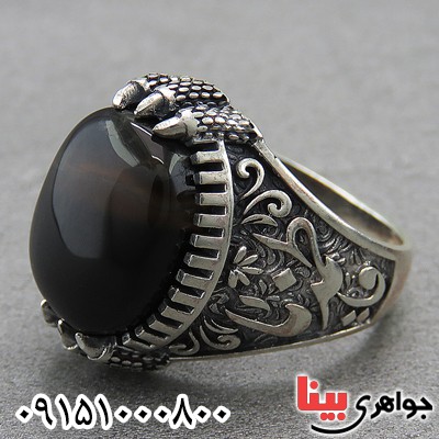 انگشتر عقیق یمنی جزع مردانه شیک و زیبا _کد:27292