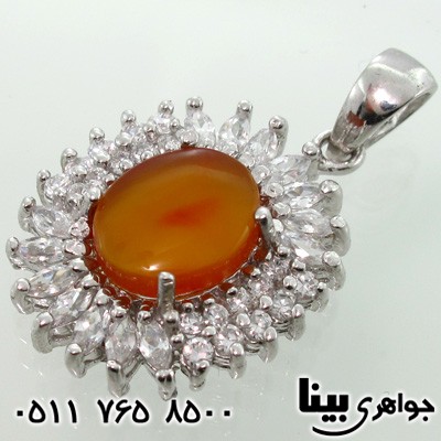 گردنبند عقیق یمنی زنانه پر نگین