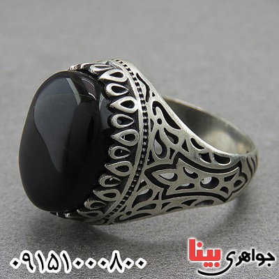 انگشتر عقیق یمنی جزع مردانه خاص و زیبا _کد:27317