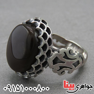 انگشتر عقیق یمنی جزع خاص و شیک مردانه
