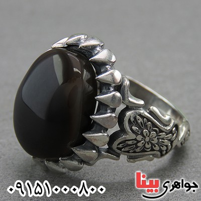 انگشتر عقیق یمنی جزع زیبا و خاص مردانه _کد:27319