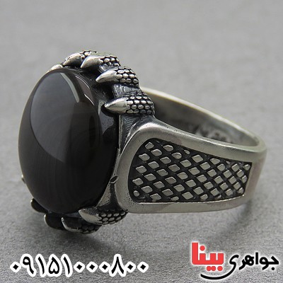 انگشتر عقیق یمنی جزع مردانه خاص _کد:27324