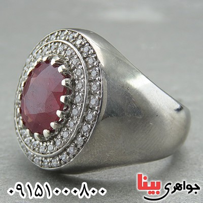 انگشتر یاقوت سرخ آفریقایی فاخر و خاص مردانه _کد:27350