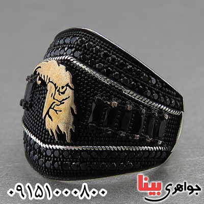 انگشتر نقره ترک مردانه خاص و شیک طرح عقاب _کد:27373
