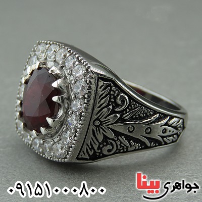 انگشتر یاقوت سرخ آفریقایی خوشرنگ و فاخر مردانه _کد:27374
