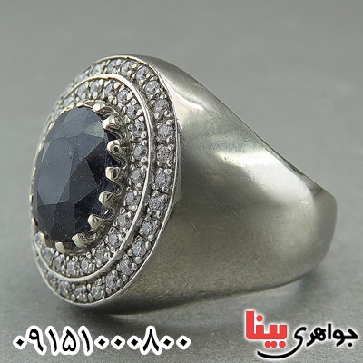 انگشتر یاقوت کبود فاخر و درشت آفریقایی مردانه