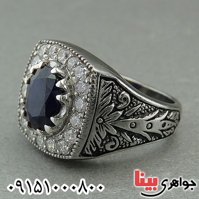 انگشتر یاقوت کبود آفریقایی فاخر و خوشرنگ مردانه