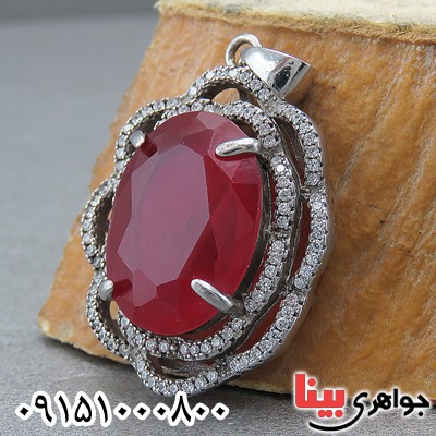 گردنبند یاقوت سرخ زنانه صنعتی خاص و خوشرنگ _کد:27424