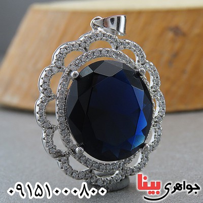 گردنبند یاقوت کبود صنعتی شیک و خوشرنگ _کد:27425