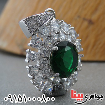 گردنبند زمرد صنعتی زنانه خاص _کد:27440