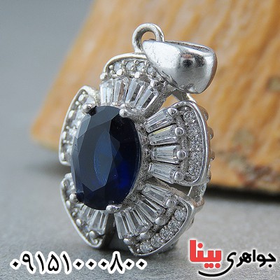 گردنبند یاقوت کبود زنانه خاص و خوشرنگ صنعتی