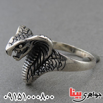 انگشتر نقره مدل مار خاص مردانه _کد:27444
