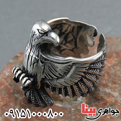 انگشتر نقره مردانه مدل عقاب _کد:27445