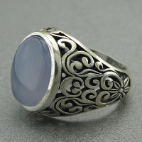 انگشتر عقیق یمنی کبود خاص و خوشرنگ مردانه