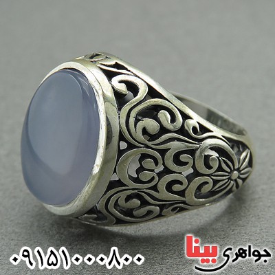 انگشتر عقیق یمنی کبود خاص و خوشرنگ مردانه _کد:27546