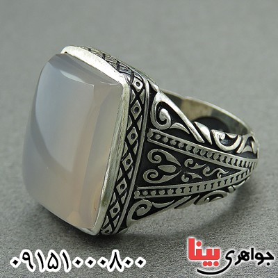 انگشتر عقیق یمنی کبود شیک و خاص زیبا مردانه _کد:27547