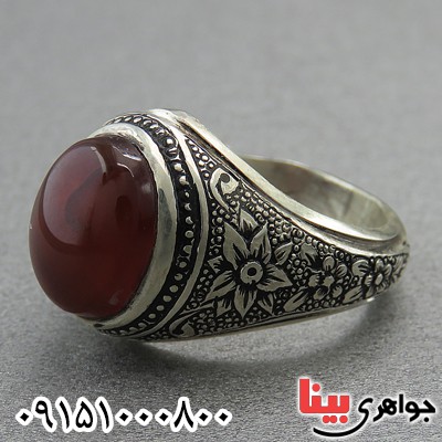 انگشتر عقیق یمنی کبدی دست ساز فاخر _کد:27551