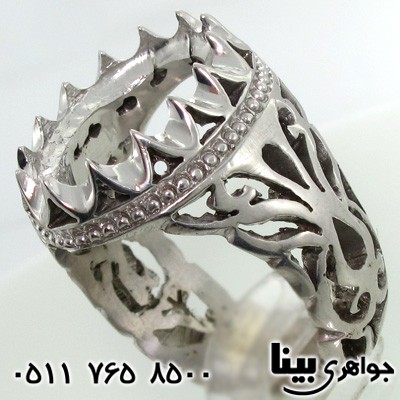 انگشتر نقره مردانه طرح اره کاری قرینه