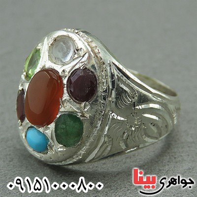 انگشتر چند جواهر خاص و شیک مردانه _کد:27595