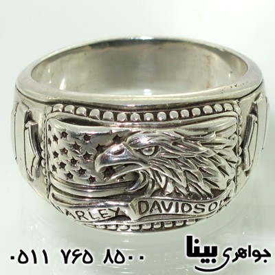 انگشتر نقره مردانه با حکاکی عقاب