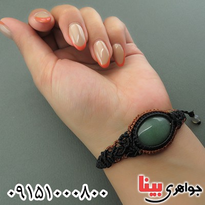 دستبند یشم زیبا سبک تبتی _کد:27619