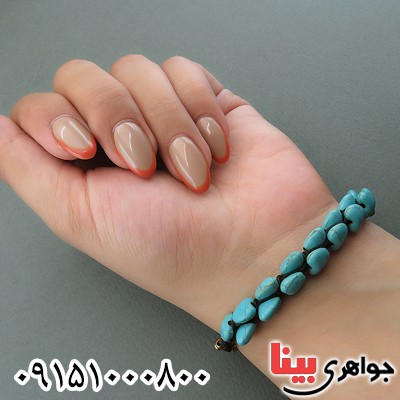 دستبند فیروزه خاص سبک تبتی _کد:27622