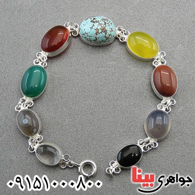 دستبند چند جواهر شیک و زیبا مناسب سنگ درمانی _کد:27644