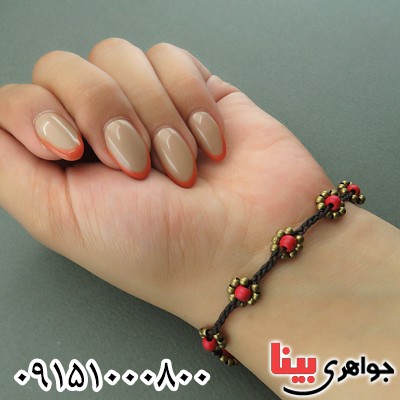 دستبند مرجان خاص سبک تبتی زنانه _کد:27651
