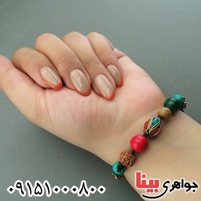 دستبند چند جواهر سبک تبتی خاص و زیبا _کد:27682