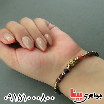 دستبند چند جواهر خاص و زیبا به سبک تبتی _کد:27683