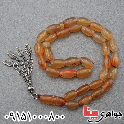 تسبیح عقیق یمنی پرتقالی درشت و فاخر _کد:27695