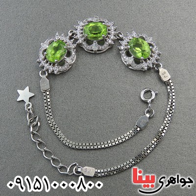دستبند زبرجد خاص و زیبا خوشرنگ زنانه _کد:27705