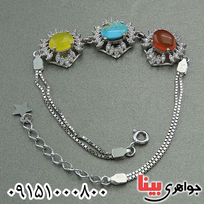 دستبند چند جواهر خاص و شیک زنانه عالی _کد:27709