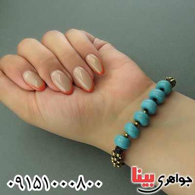 دستبند فیروزه خاص سبک تبتی زیبا _کد:27732
