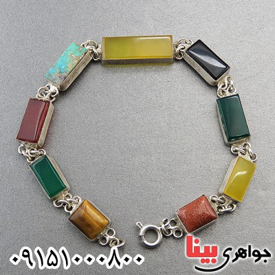 دستبند چند جواهر سنگ درمانی خاص و شیک _کد:27749