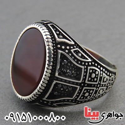 انگشتر عقیق قرمز میکروستینگ مردانه خاص زیبا