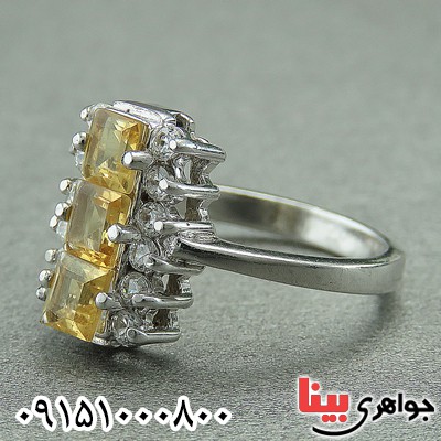انگشتر سیترین رودیوم خاص و خوشرنگ عالی _کد:27785