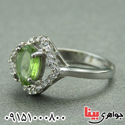 انگشتر زبرجد رودیوم خوشرنگ خاص مدل پرنس _کد:27788