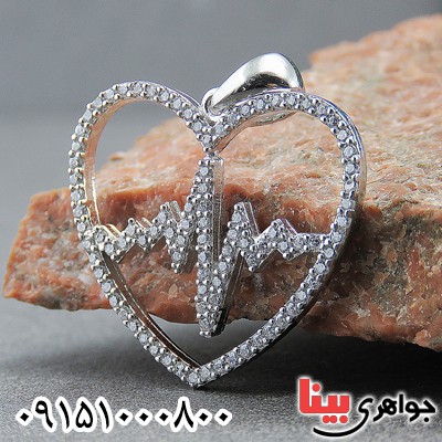 گردنبند نقره رودیوم طرح قلب مدل پرنس _کد:27789