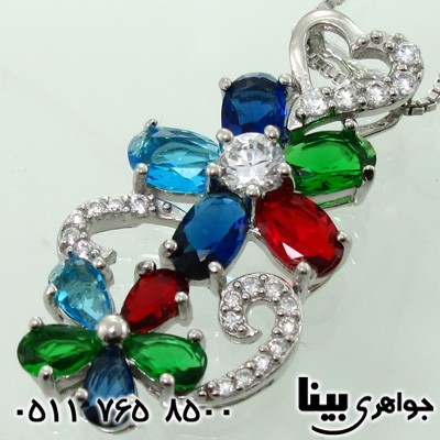 گردنبند نقره زنانه رنگارنگ درشت