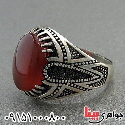 انگشتر عقیق یمنی اسپرت خوشرنگ میکروستینگ _کد:27832