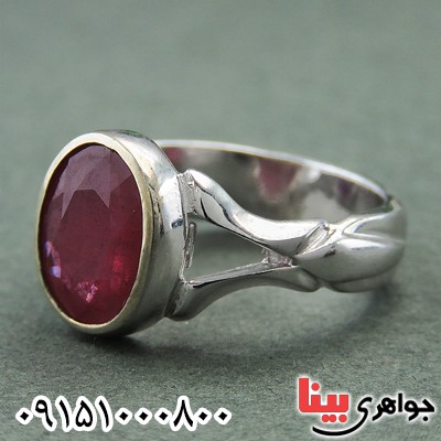انگشتر یاقوت سرخ آفریقایی رودیوم خاص و زیبا زنانه _کد:27838