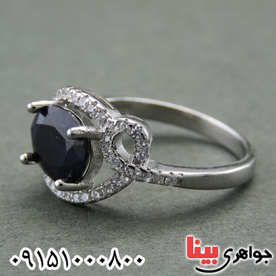 انگشتر یاقوت کبود آفریقایی خاص رودیوم _کد:27841