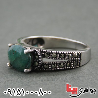 انگشتر زمرد زنانه مارکازیتی خاص و زیبا _کد:27842