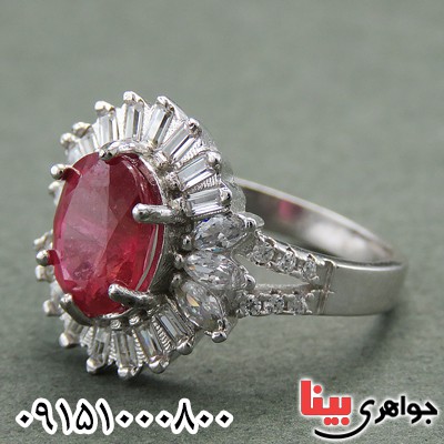 انگشتر یاقوت سرخ آفریقایی زنانه رودیوم زیبا و خاص _کد:27902