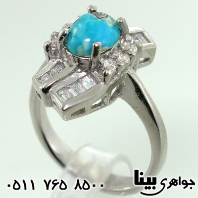 انگشتر فیروزه نیشابوری زنانه طرح فرشته